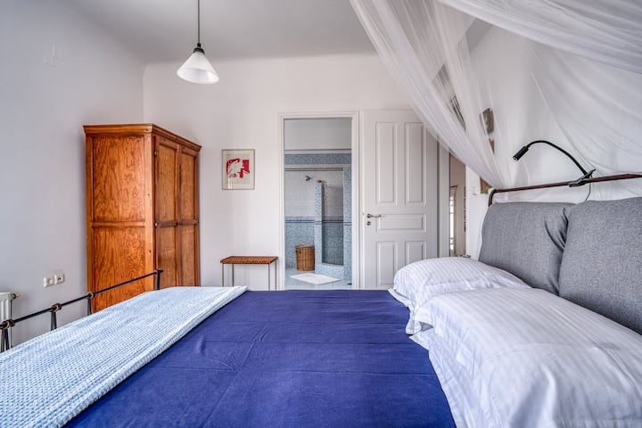 1-ლი საძინებელი ლუქს-კლასის ლურჯი სააბაზანოთი