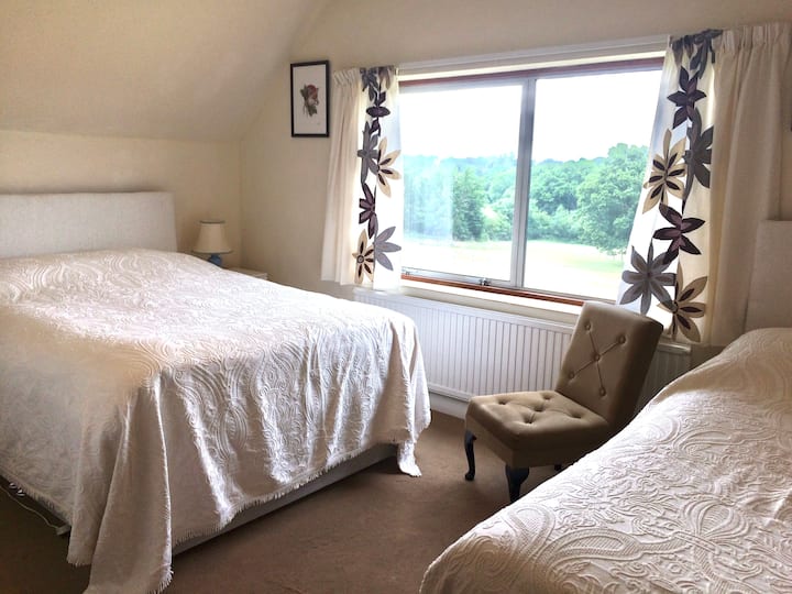 双人床房，配备一张额外的单人床