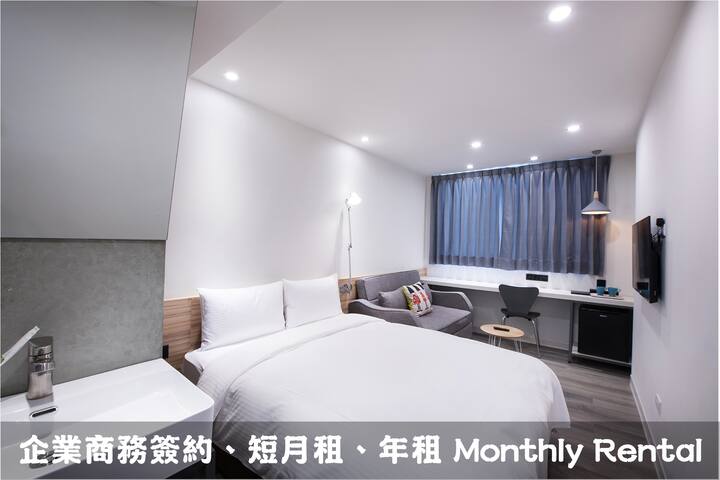 A22 逢甲夜市酒店式服務雙人房短月租 年租 商務簽約 交通方便 生活機能強 環境優雅 西屯區的公寓出租 台中市 臺灣