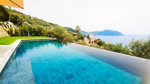 PRIVATE VILLA with sea view, pool, garden, parking