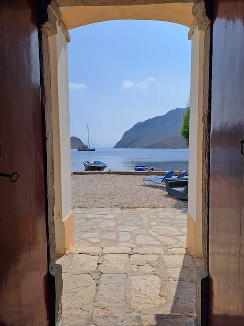 Milias House Right on the sea (down floor)