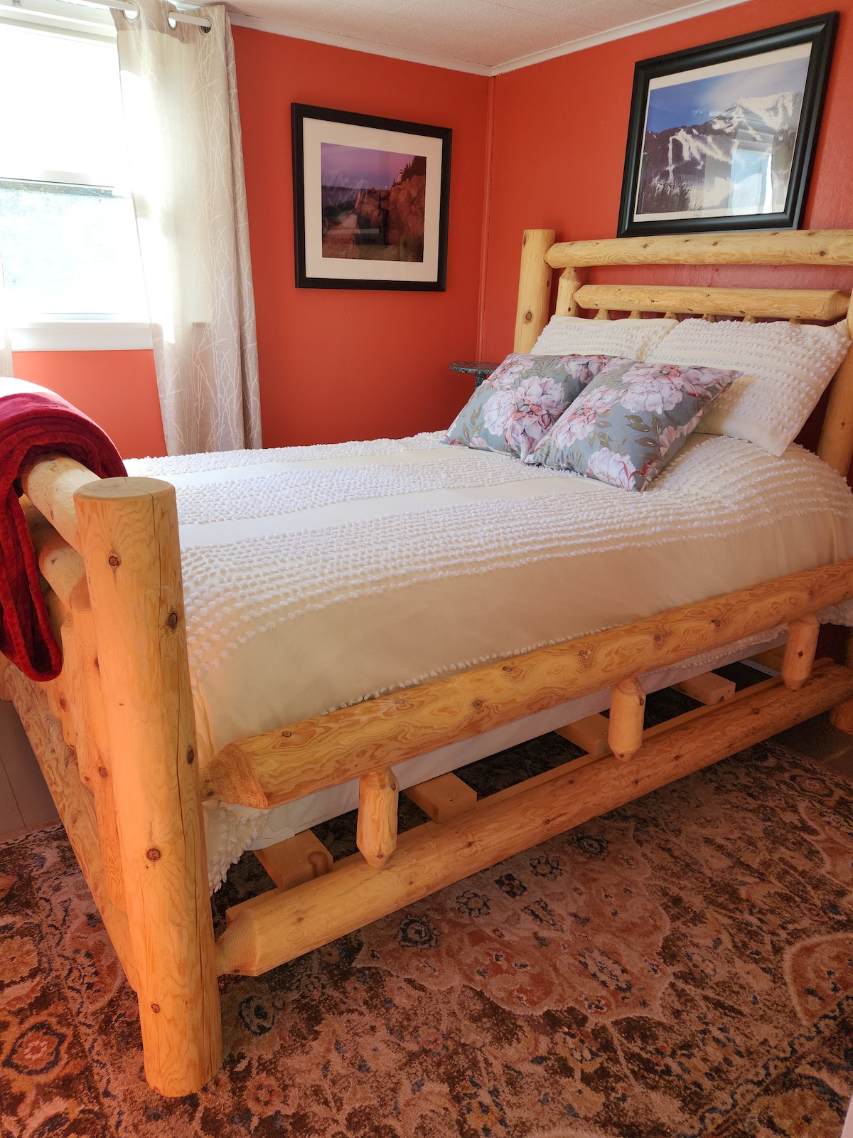 Comfortable Log bed front bedroom
