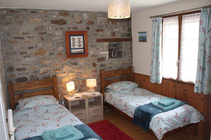 غرفة نوم مزدوجة في الطابق السفلي