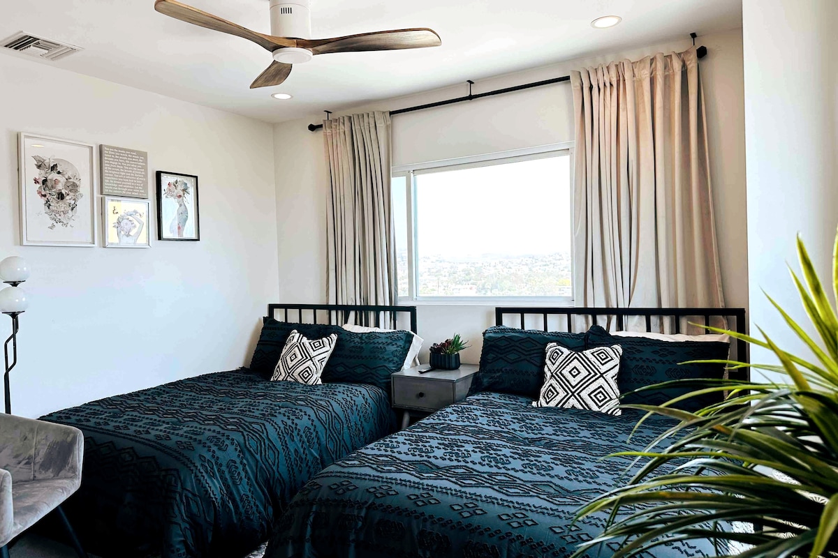 两张双人床-每张床均配备高级记忆泡沫床垫