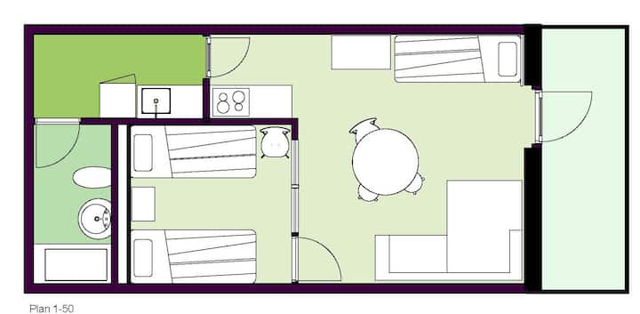 Spacious, Bright Studio Appartment
(52m2) Cph. - Copenhague
