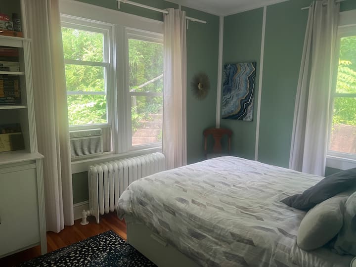 La Chambre Vert avec lit Queen.