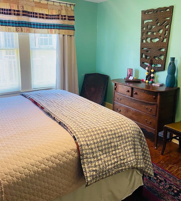 Bedroom on left of hall 