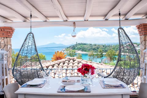 Villa with SEAVIEW TERRACE, close by a sandy beach