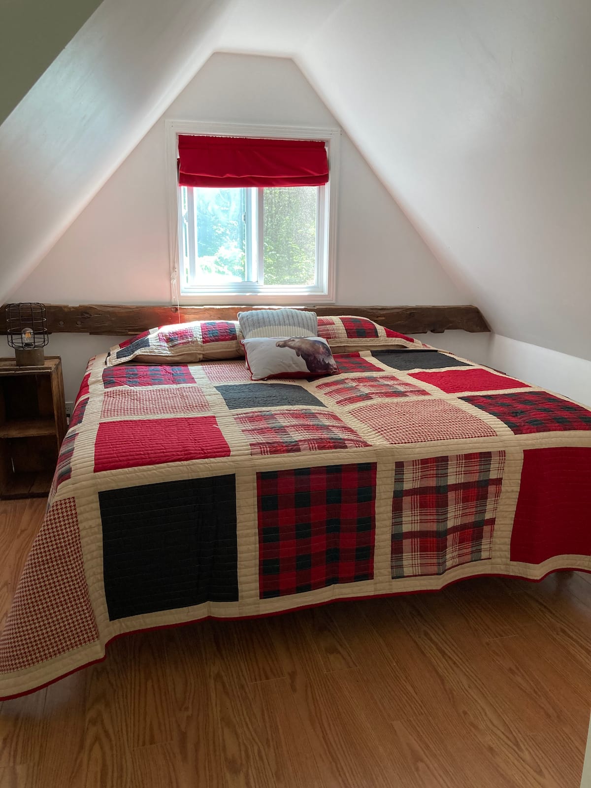 Loft bedroom has king bed