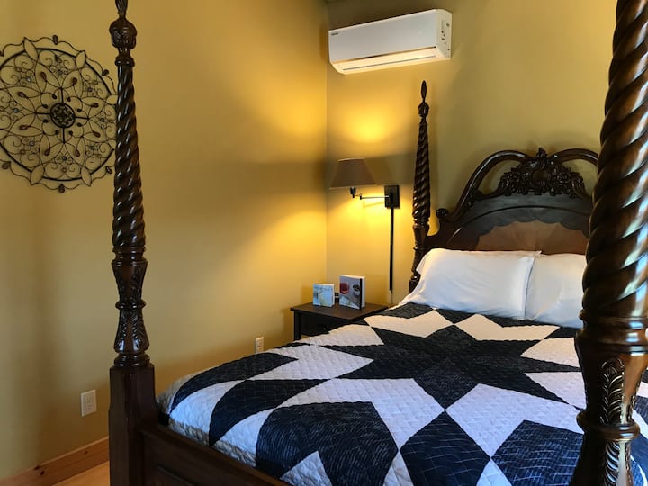 Queen Bed. Mini Split Remote Controlled  Heat/AC