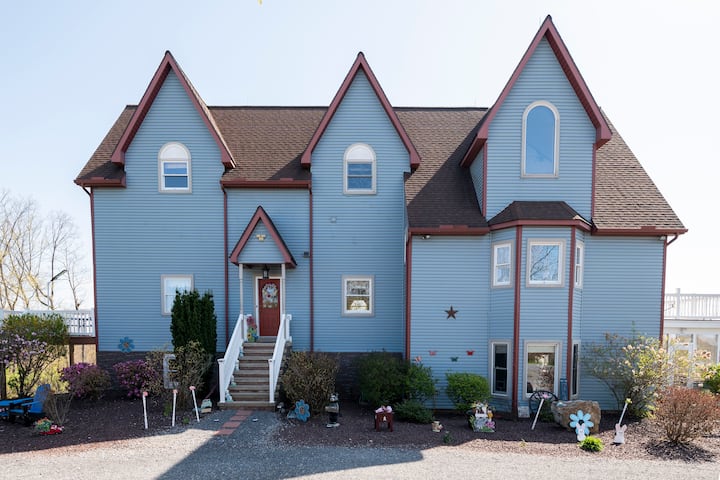 house on the hill tulip rompers＆bonnet Sleeveless Rebecca Romper - Tuxedo Park Tulips with