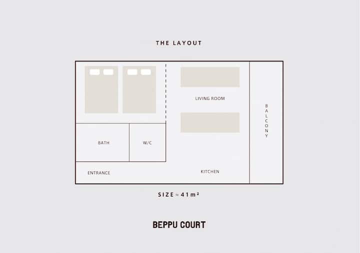 Beppu Court *Renovated *Free Park *Wifi *7minst - Oita