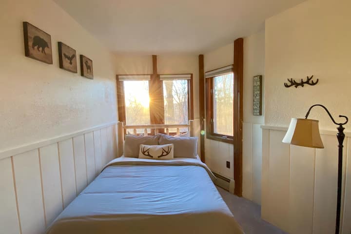 BR 4- double bed, lower level bedroom. Accessed through bedroom or bathroom. Our lower level makes an excellent family suite!