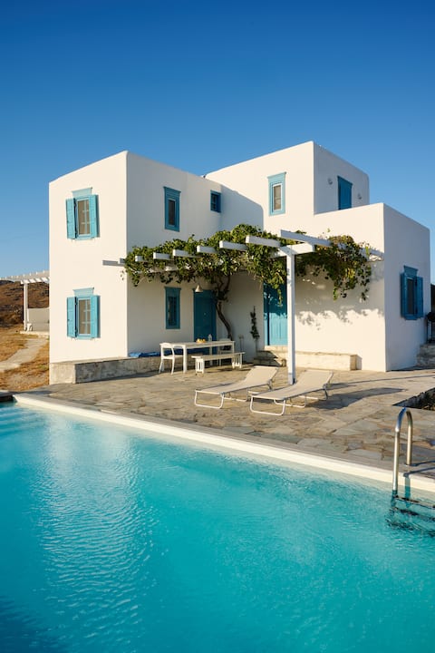 Traditional Cycladic house with pool