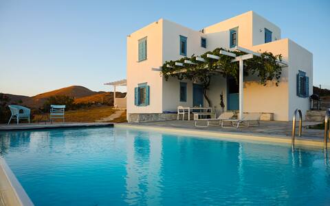 Traditional Cycladic house with pool