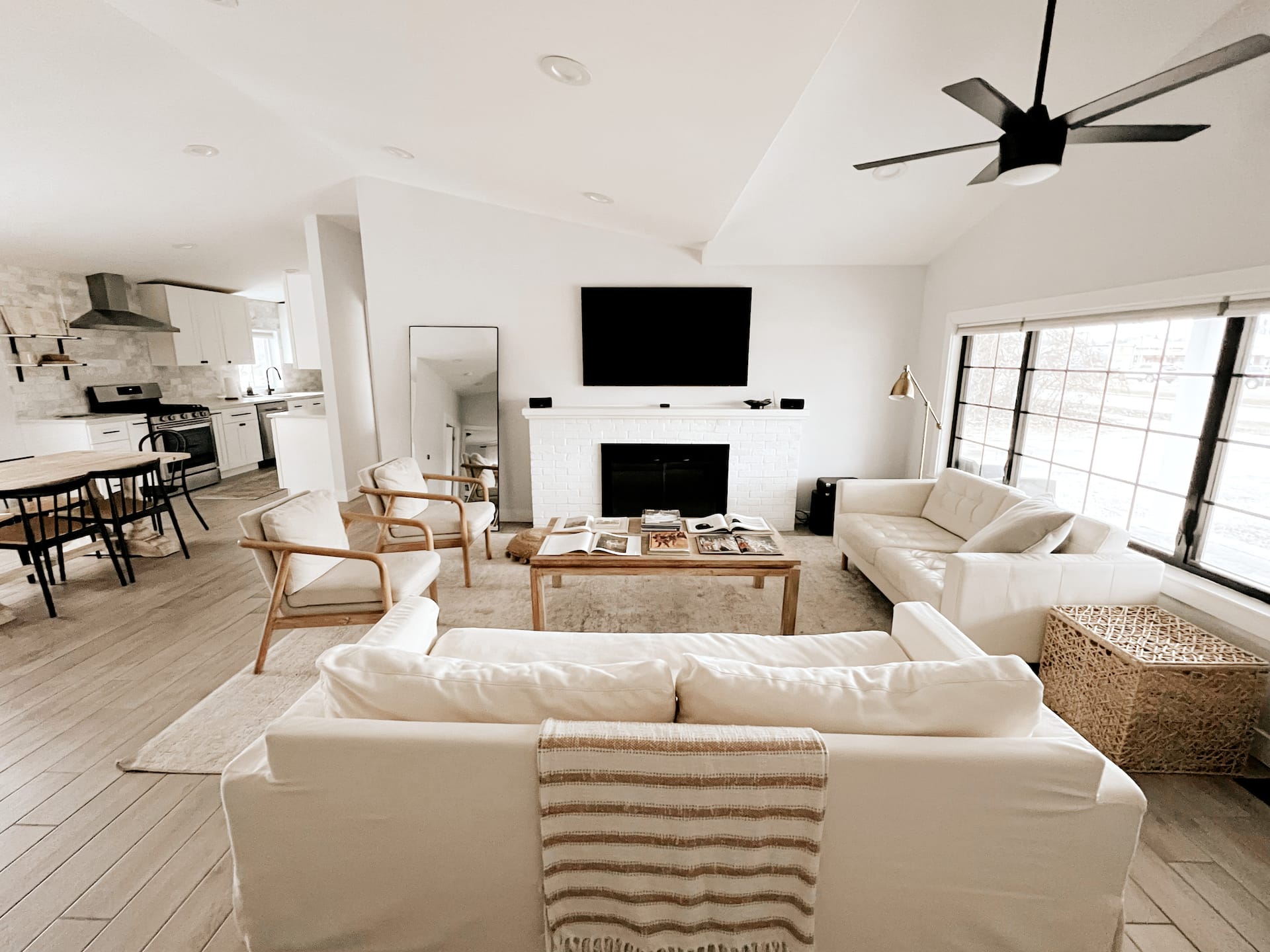 Aesthetic ranch style home with modern furnishings