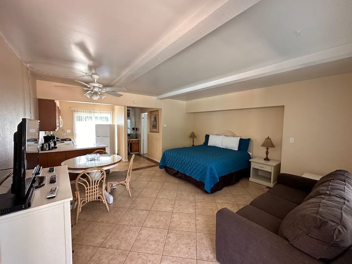 Studio Villa-Includes Kitchen area, bathroom and living room. King size bed with full size sofa sleeper.