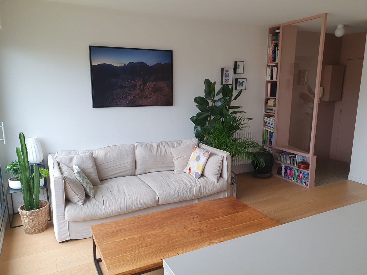 Successful Airbnb property: 2-bdr renovated flat / stunning Eiffel tower view in Paris 19e Arrondissement