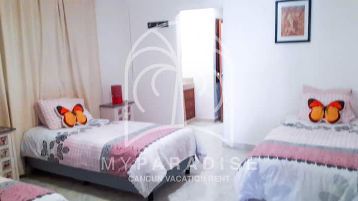 3e chambre, 3 lits jumeaux