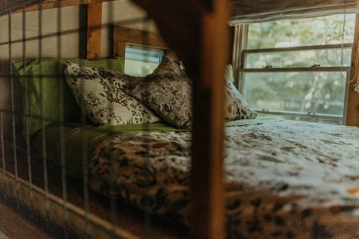 Queen size mattress in the loft