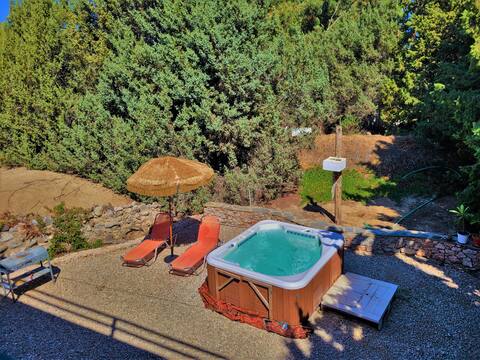 Eco-friendly secluded stone villa in an oasis