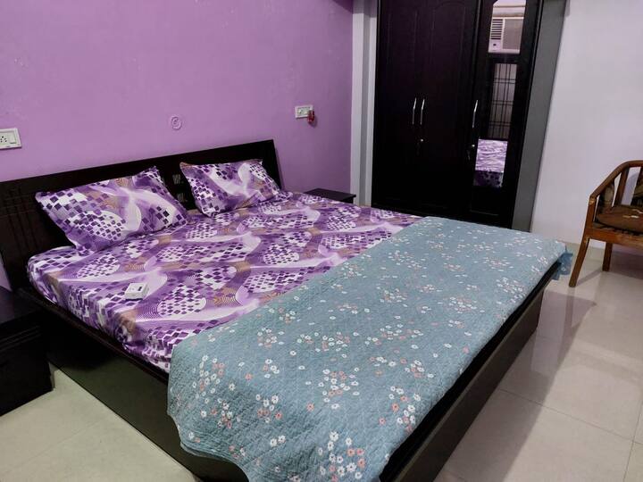 Bedroom 2,Available when booking is more than two people (A.C. room with King size double bed and almirah with full size mirror)