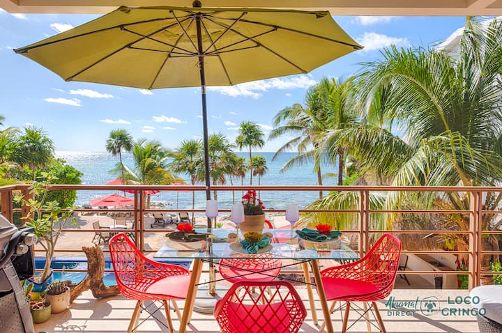 Nuevo Condominio Frente Al Mar En El Segundo Piso Con Piscina, Vista Al Caribe, Aire Acondicionado Y Wifi. - Akumal
