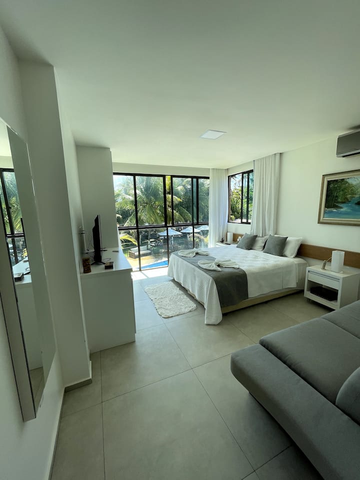 Საძინებელი 4 : სრული ფლიგელი ორადგილიანი საწოლით + დივანი + აბაზანა-ტუალეტი