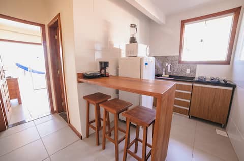 Top Airbnb: Apartment Praia de Ulé. Flat type facing the sea 104 em Guarapari