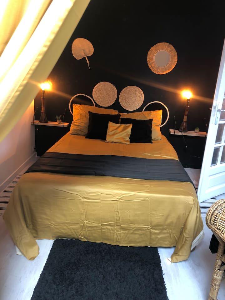 downstairs black bedroom