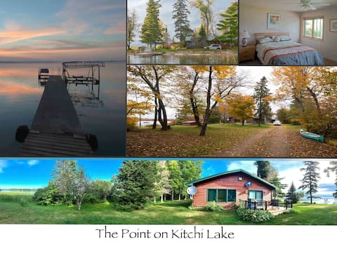 ThePoint- Cabin  on 2 shores, beach,15 acres,canoe