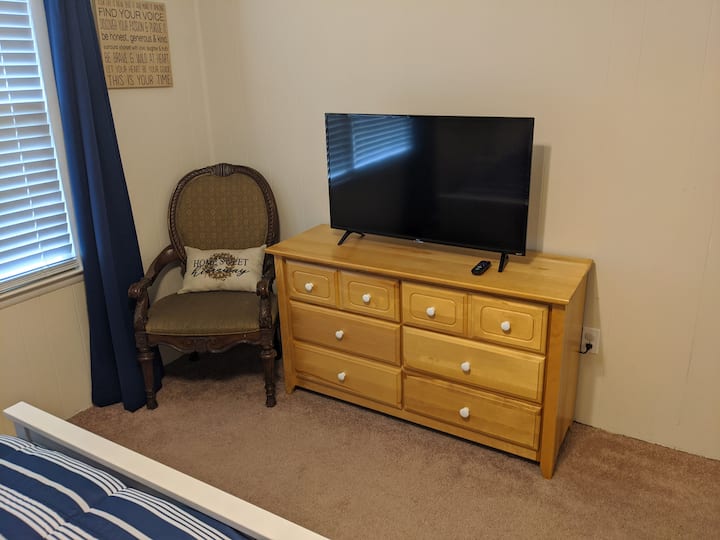 ROKU TV בחדר השינה הראשי. 