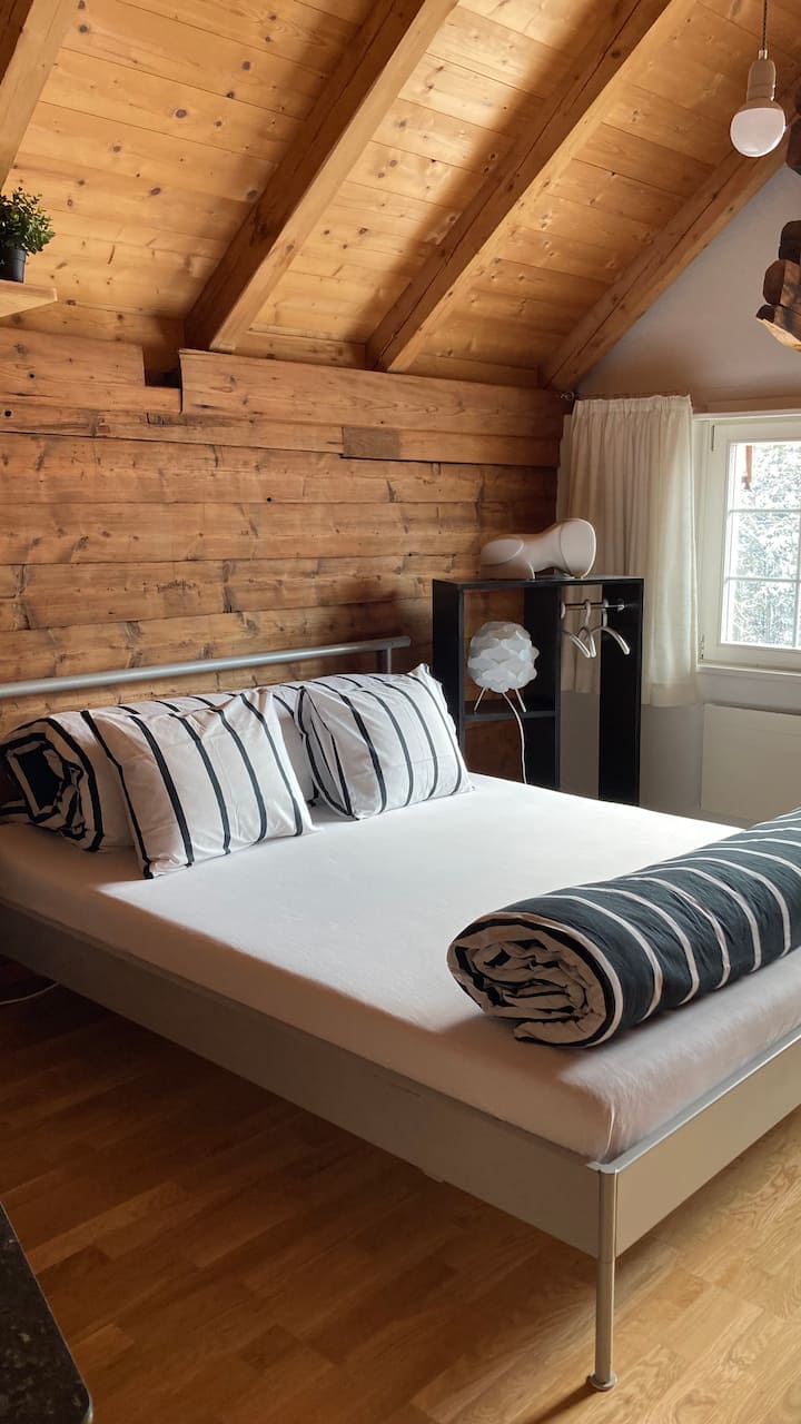 Podkrovie s dvojlôžkom.