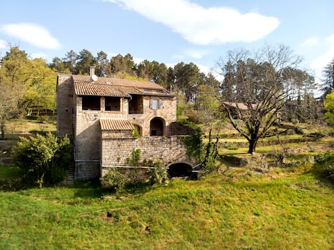 Property in the middle of 12 ha, private pool, 22p