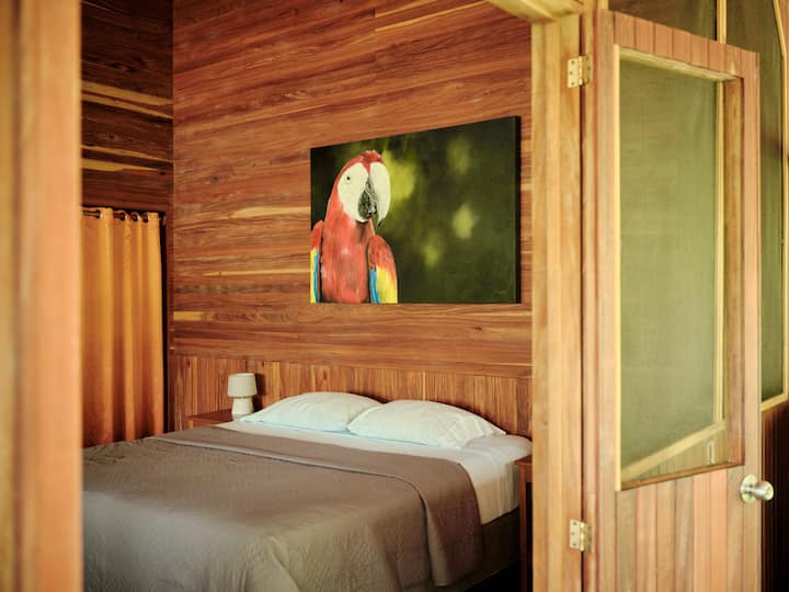 تحتوي غرفة الميندرو على سرير كبير بحجم كينغ.