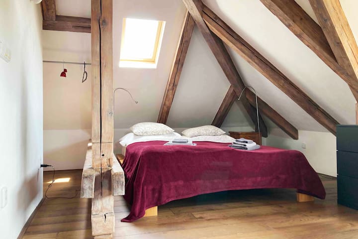 Let’s relax in spacious bright loft in a famous Prague villa quarter Hřebenka, close to the city center. Absolutely quiet hideaway with great 365 degrees view is well equipped and comfortable.