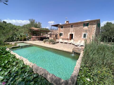 Rustic house with ecological pool
