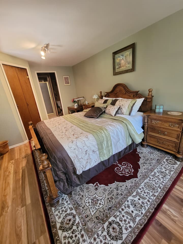 Master bedroom facing Walkin closet and master bath.