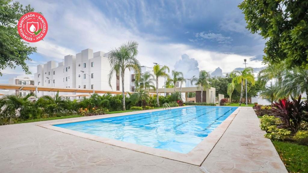 Anuncio de Airbnb popular: Beautiful clean and safe apartment with pool en Supermanzana 332