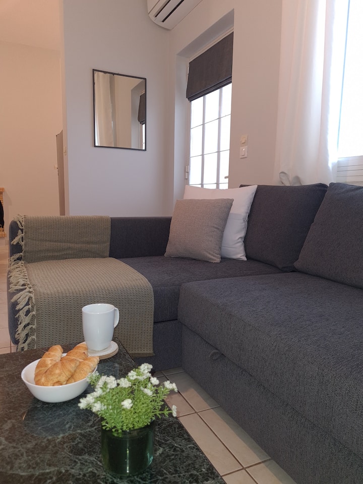 Living Room with double sofa bed