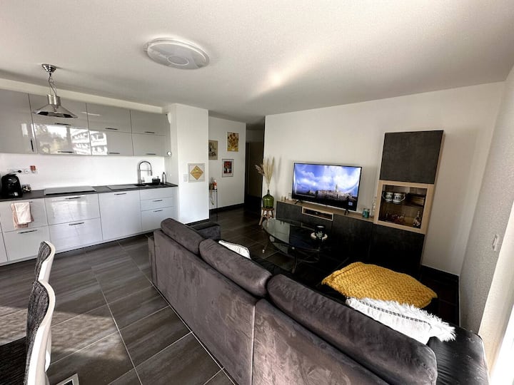 2-bedroom design apartment + XXL terrace (25 m²) near Strasbourg
