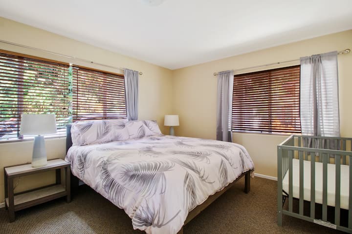 Mother-In-Law Suite Bedroom on ground floor, handicap accessible. 