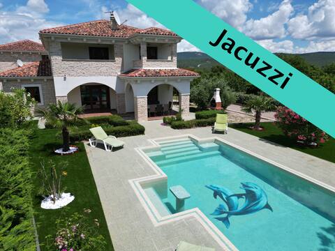 VILLA ANNA: 5* Jacuzzi, heated pool, sea view, GYM