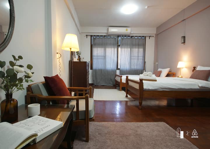 Our first bedroom "Pink room" is located at the 2nd floor.