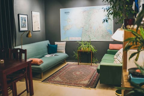 Quiet apt with fireplace, 9min walk from Town Hall