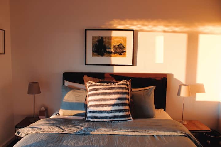 Bedroom during sunrise