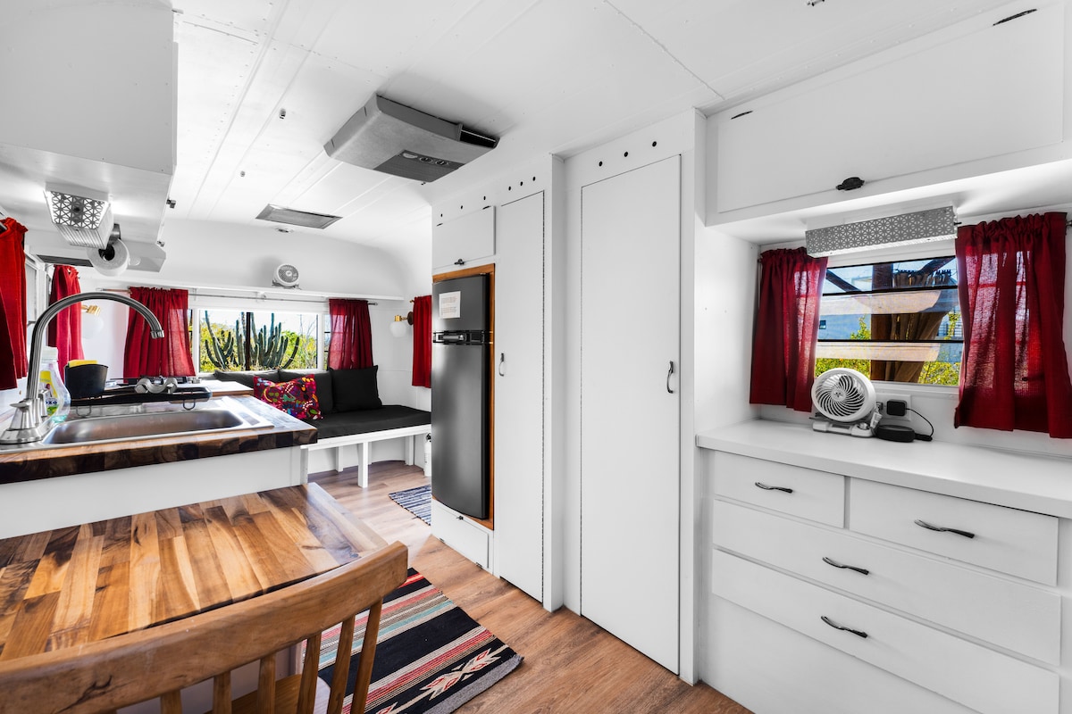 Successful Airbnb property: Walk to Surf~Remodeled airstream w/deck, bathhouse in Baja California Sur