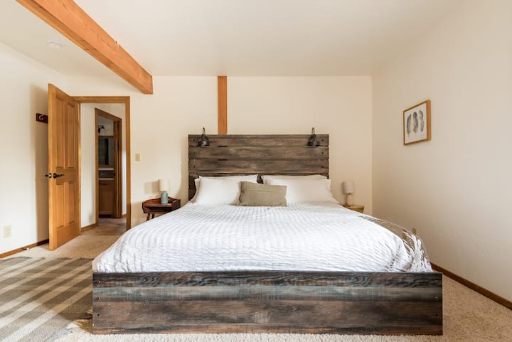 Master bedroom with full bathroom.  