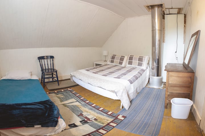 The bedroom with two beds had a soft queen and a simple single bed.