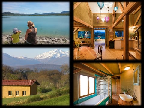 Naturally built house at the foot of the Pyrenees